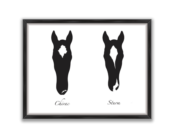 Modern Two Horses Portrait