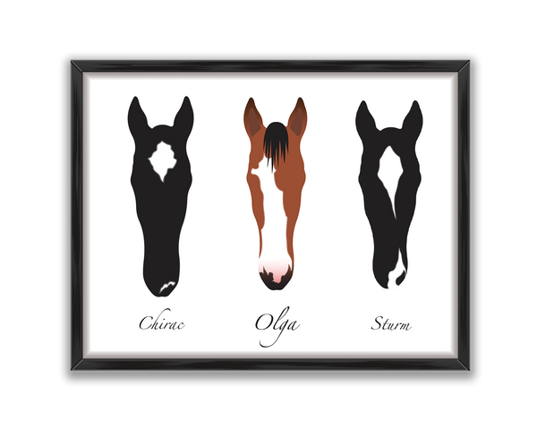 Modern Three Horses Portrait